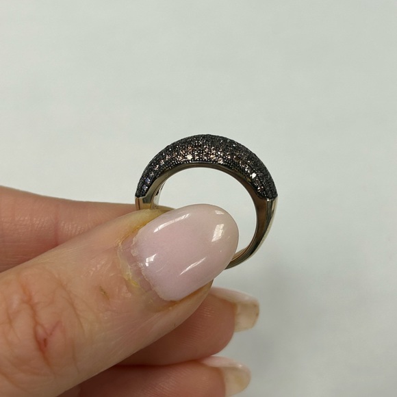 Suzy Levian Yellow Sterling Silver Pave Brown CZ Ring Size NWT - Picture 7 of 8